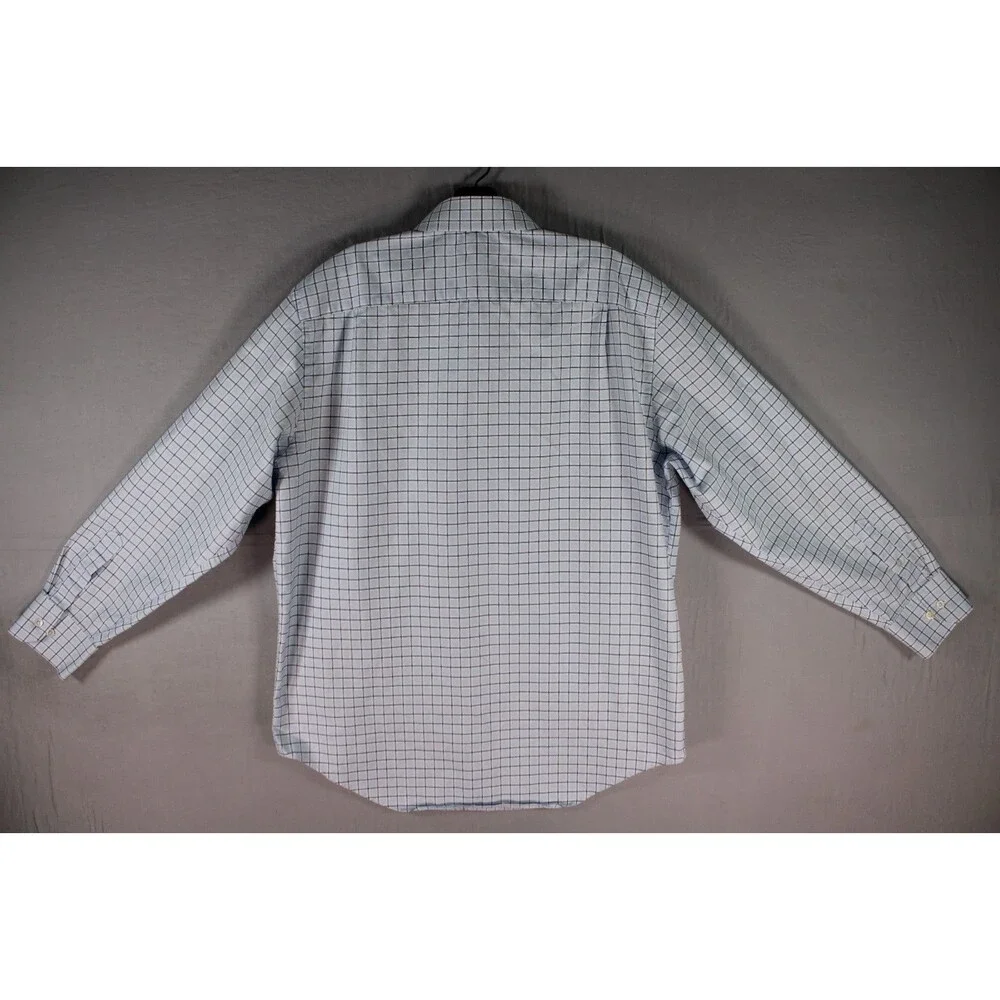 Banana Republic Men's Dress Shirt Blue Check Long Sleeve Button Front Size L